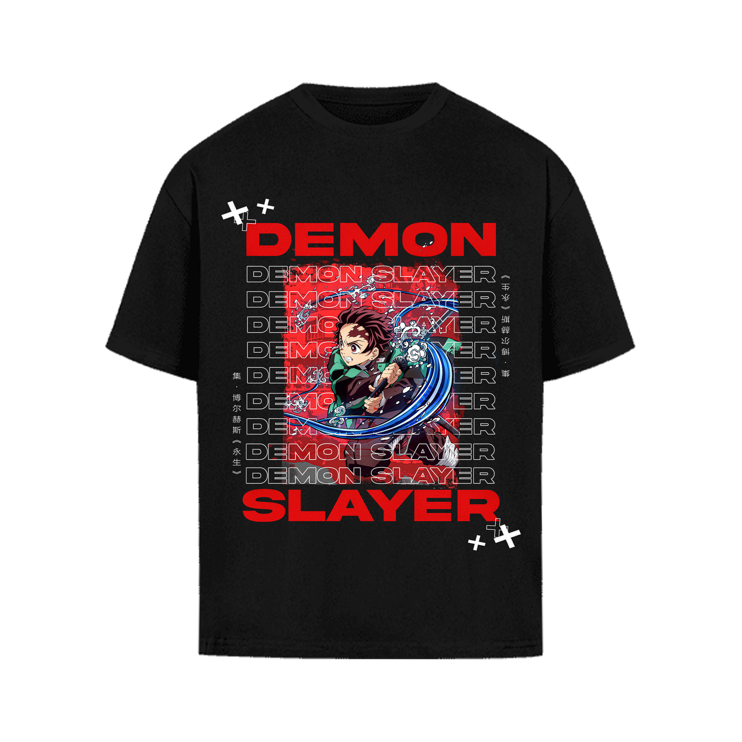 Demon Slayer Tanjiro Graphic T-Shirt – Oversized Anime Streetwear